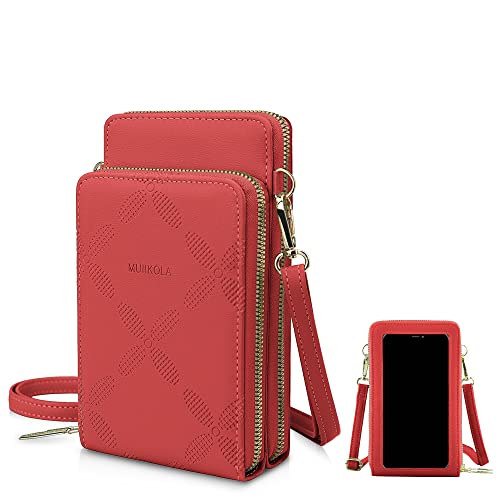 MUIIKOLA Kleine Handy Umhängetasche,Touchscreen Crossbody kleine Handytasche, Multifunktion Damen Umhängetaschen PU Leder Handytasche für iPhone 13/13Pro Max/12/XR, Samsung Galaxy S22/S21/FE