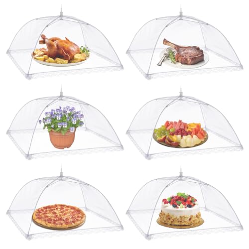 Vintoney 6pcs Cloche Alimentaire Pliable Anti-mouche Couvercle de Nourriture en Maille Pliant Tente...