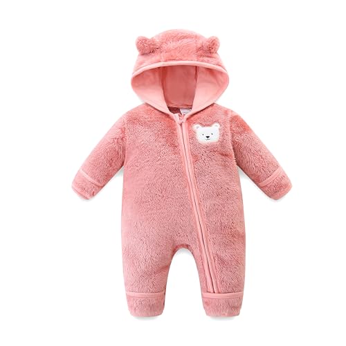 KIDDLETOWN Bébé Combinaisons polaire Barboteuses, Garçon et Fille Combinaison Une Pièce avec Capuche, combinaison de neige manteau d'hiver polaire,...