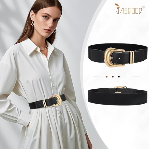 JASGOOD Women Wide Elastic Waist Belt for Dresses Vintage Western Stretchy Belt For Ladies4