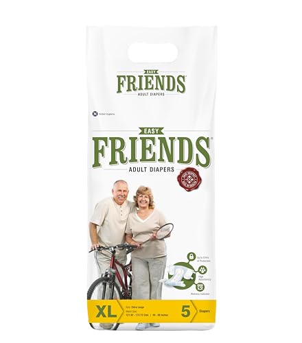 Image of Friends Easy Adult Diapers Tape Style - (Extra Large) with odour lock and Anti-Bacterial Absorbent Core- Waist Size 29.53-62.99 Inch ; 75-160 Cm