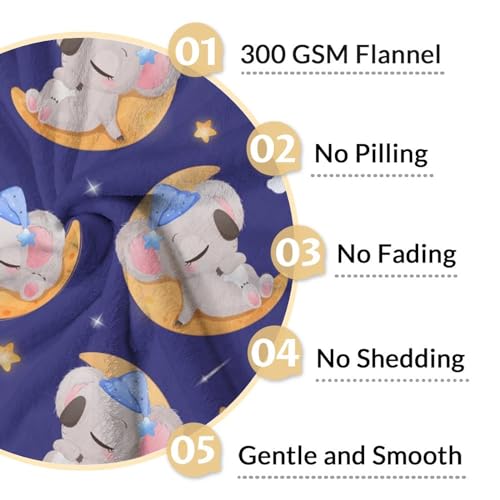 Koala Blanket Gifts - 40"x50" Cute Throw for Women, Girls - Purple Soft Fuzzy Blankets for Couch & Sofa