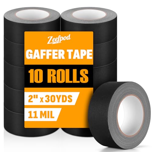 Gaffers Tape 10 Pack, Black Gaff Tape 2