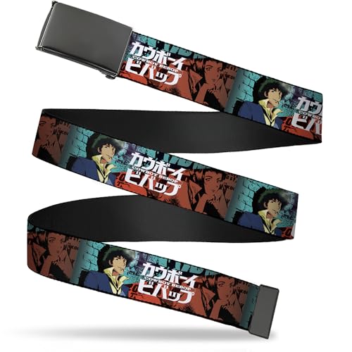 Crunchyroll Flip Web Belt Cowboy Bebop Spike and Faye Brick and Logo Blues Reds