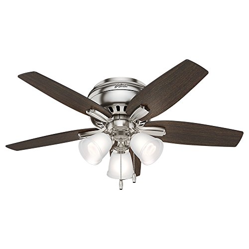 Hunter Fan Company Newsome Indoor Low Profile Ceiling Fan with LED Light and Pull Chain Control, 42