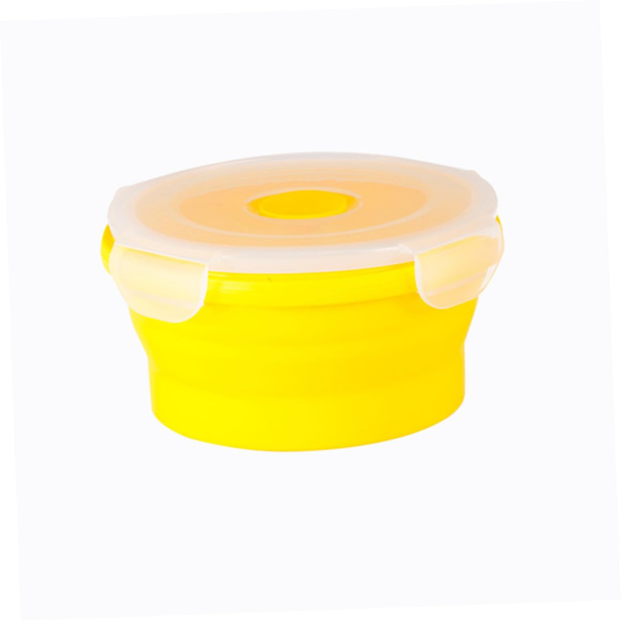 Set 4 Pezzi Contenitori Alimentari in Silicone Pieghevole 400-1200ml Lunch Box Tondo Sicuro Microonde per Pranzo All'aperto e Campeggio Colore Casuale