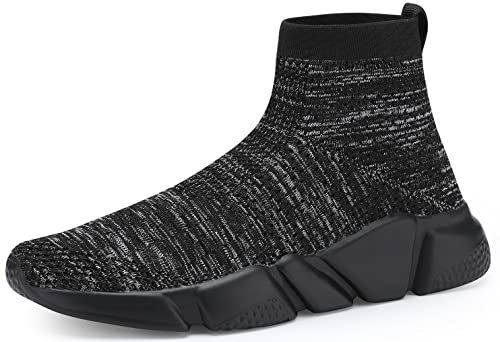 Image of Santiro Walking Shoes for Men Lightweight High Top Sneakers Breathable Knit Athletic Running Shoes Fashion Gym Sports Shoes