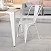 s 1pc Pure White Classic Seat with Backrest, Safe and Comfortable, Industrial Style Restaurant Seat