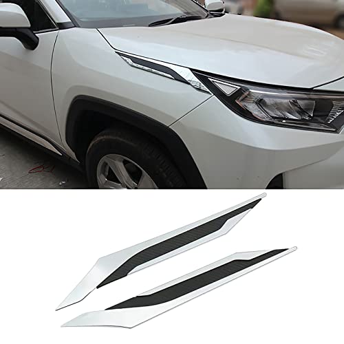 KELEIMAIトヨタ RAV4 フロントライトガーニッシュ ヘッドライト ガーニッシュ アイラインパーツ フロント ヘッドライト アイライン ガーニッシュ アクセサリー 新型 RAV4専用 XA50型【鏡面仕上メッキ】ABS 2P