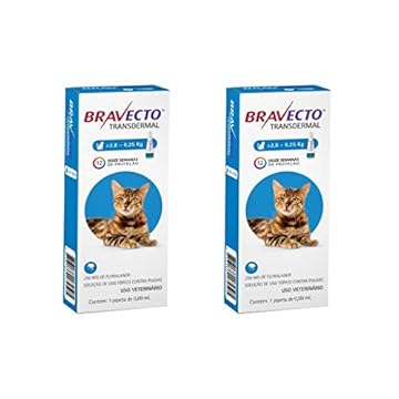 Combo 2 Antipulgas Bravecto 2,8 a 6,25kg Transdermal Gatos