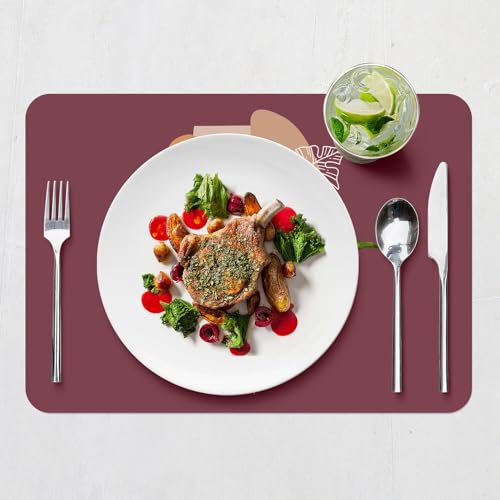 Sets de table philodendron rouge pour repas conviviaux en famille