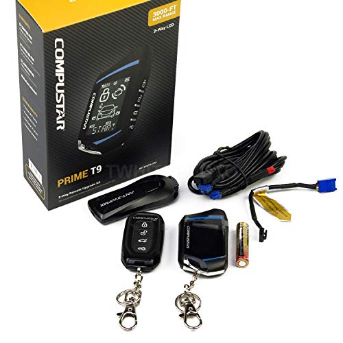 Compustar RF-2WT9FM 2-Way Remote Start kit 4-Button RF LCD 1-Way Remote, 3000 Ft Range FMX Technology