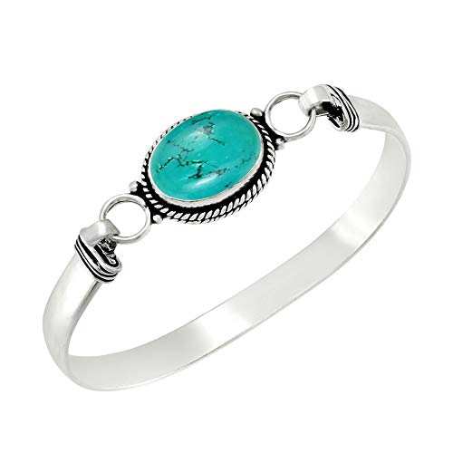 Natural Oval Gemstone Statement Cuff Bracelets for Women – Handmade Birthstone Bangle Bracelet Jewelry – Ideal Gift for Wedding, Christmas & Special Occasions