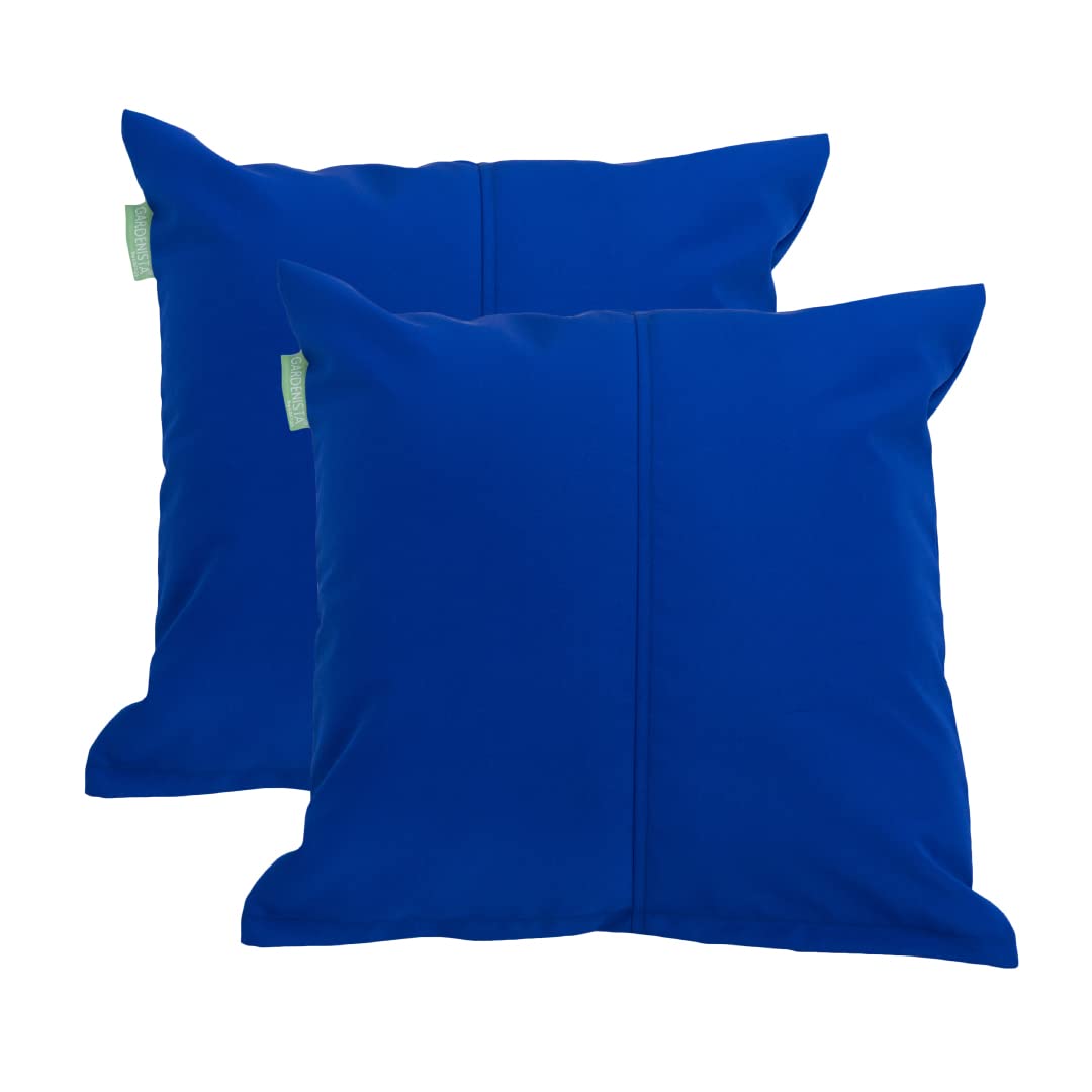 Gardenista Blue Large Garden Scatter Cushion | Water Resistant Hollowfibre Filled Outdoor Seating Furniture Pillow | Great For Patio Rattan Chairs | Comfy & Lightweight (2, )