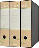 Esselte OXFORD GREEN G85 Registratore con Custodia, con Meccanismo a Leva N.1 in Formato Protocollo (23x33cm) con Dorso da 8 cm, 100% carta riciclata, Avana, Conf. da 3 pezzi, 390785054