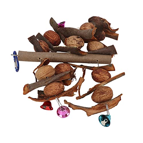 Mbeysaq Brinquedo para mastigar papagaio com sino e gancho para brincar com pássaros