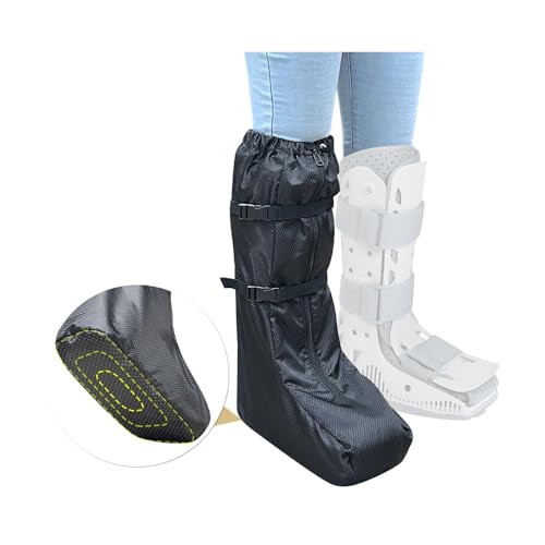 Walking Boot Cover Tall Medical Cast Fracture Foot Cast Case Orthopedic Brace Air Walker Covers for Women Men Outdoor Rain Winter Snow Boot Protector Foot Support with Sole
