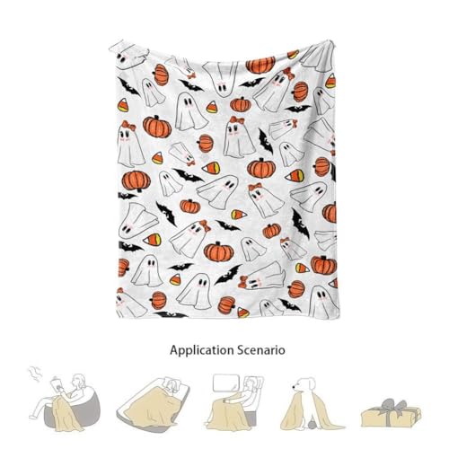 Couverture flanelle Halloween citrouille plaid doux canapé chaise - 7