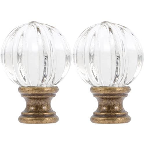 Image of Uonlytech Glass Lamp Shade of 2 Lamp Finials, Pumpkin Crystal Glass Lamp Finial lamp finials Screw knob lamp Finial for lamp Shade Shaped Glass Ceiling Decor