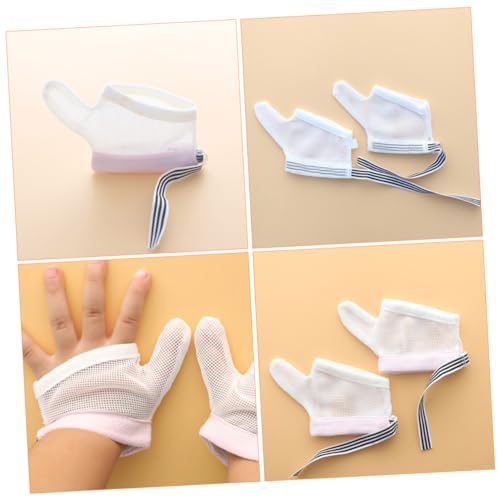2pairs Adjustable Thumb Sucking Guard for Boys and Girls Gloves Mesh Design Eczema Essential3