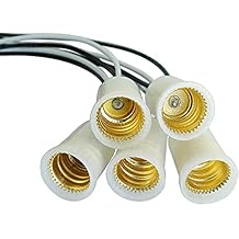 E12 Lamp Socket 5PCS Candle Candelabra E12 Light Lamp Socket Holder Base with Leads