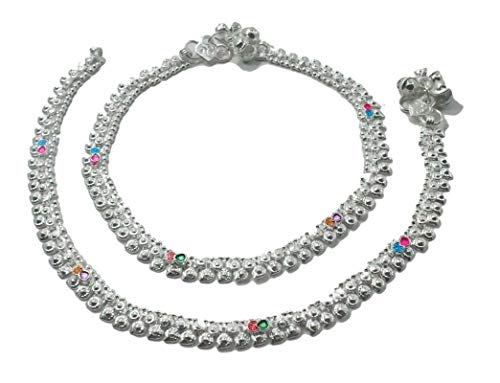 IFH Beauty Indian Bollywood Silver Tone Ankle Bracelet Payal Anklet Women Barefoot Jewelry