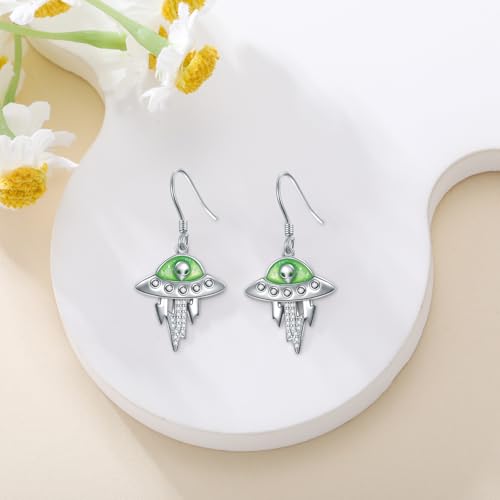 Alien Earrings 925 Sterling Silver Alien UFO Earrings for Women Funny Alien Jewelry for Women4