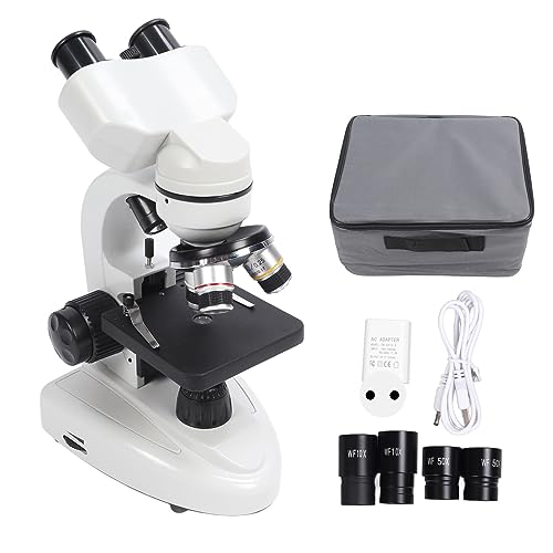 SEAFRONT Microscopio Binocular Profesional con LED 40x  5000X Dúplex para Investigación Clínica y Pruebas Biológicas (Enchufe de la UE 100 240V)