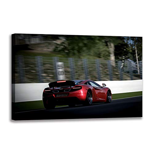Póster de coche deportivo en lienzo de pared para decoración de salón y casa moderna de 23x70