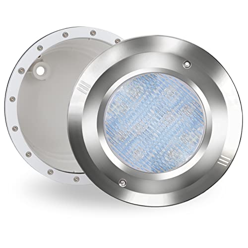 COOLWEST Custodia di installazione PAR56, il faretto da incasso per la piscina, telaio di installazione, custodia in acciaio inossidabile impermeabile IP 68 con cavo da 2M 【Senza lampada PAR56】