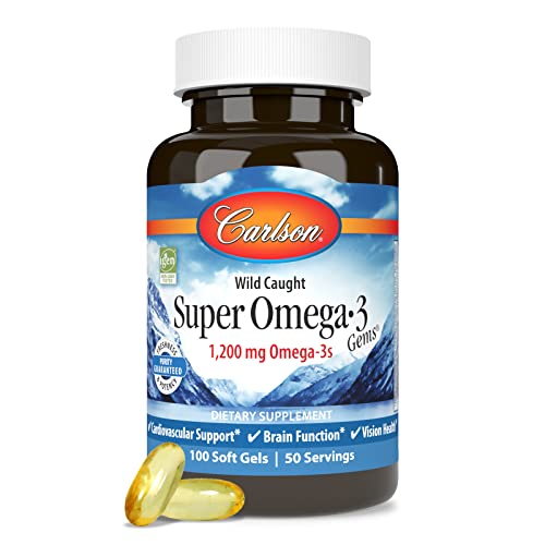 Carlson Super Omega-3 Gems Norwegian 1 200 mg Omega-3s 100 Soft Gels