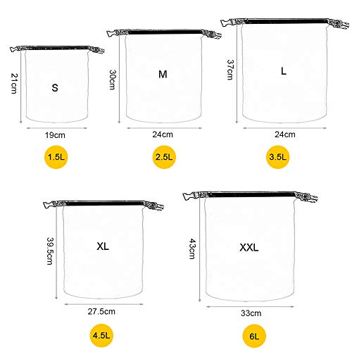 Loijon 5 PCS Saco À Prova D 'Água Conjunto de Rolo De Armazenamento Top Conjunto Saco Seco para Pat