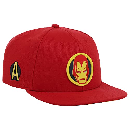 Marvel Ironman Youth Comic Uv Adjustable Snapback Flat Bill Cap Red #TOP2