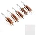 BOOSTEADY 5 Pcs Phosphor Bristle Bronze Bore Gun Cleaning Brush for Rifle Pistol Shotgun with 50 Professional Square Patches Multi-Caliber