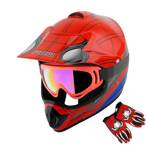 WOW Youth Kids Motocross BMX MX ATV Dirt Bike Dianosour Helmet Dragon Goggles Martian Youth Glove Bundle: HJOY MG Bundle product thumbnail 15
