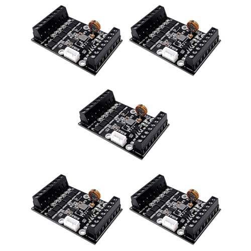 Baglaum 5X FX1N-14MT PLC Industrial Control Board PLC Module Analog Input/Output with Guide Rail Delay Relay Module, Black, 750130163