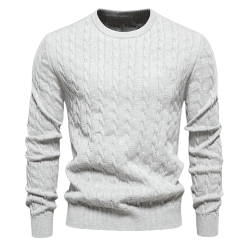 Pull en tricot uni homme mode hivernale confortable col rond