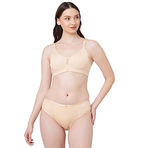 Image of SOIE Women Full Coverage Minimiser Bra with High Waist Brief Set