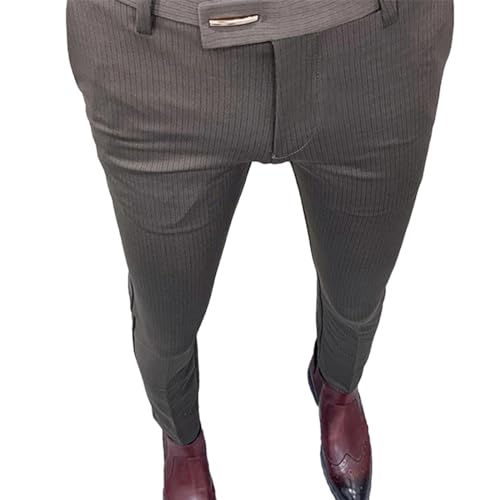 Generic Men's Suit Pants Business Stretch Slim Fit Dress Pants Solid Color Casual Pants