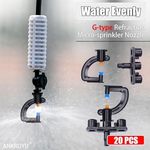 ANKROYU 20 Pcs G Type Mist Nozzles, ABS Irrigation Sprinkler Heads - Image 2