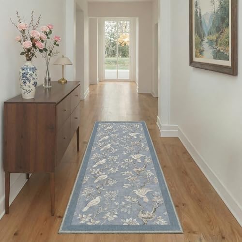 Tapete corredor GENIMO 76x183 cm poliéster azul polvo