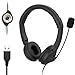 Produktbild HAL USB PC Headset mit Mikrofon, Noise Cancelling Mikrofon und Lautstärkeregler, Stereo-Sound Laptop kopfhörer für Skype/Call Center/Büro/Telefonkonferenzen/Online-Kurse usw.  Schwarz