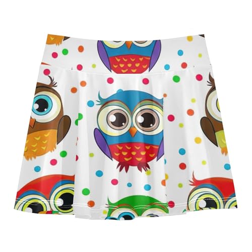 Colorful Cartoon Owls Cute Athletic Shorts for Girls Skorts Kids Tennis Skirts Navy Butterfly 3t