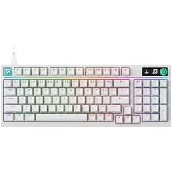 Logitech G316 X 98 Mechanical Gaming Keyboard (Linear) - White | Hot-Swappable Linear Mechanical Switches, Gasket Design, PBT Keycaps, <8Khz, LIGHTSYNC RGB, Dot-Matxix LED Display, USB-C