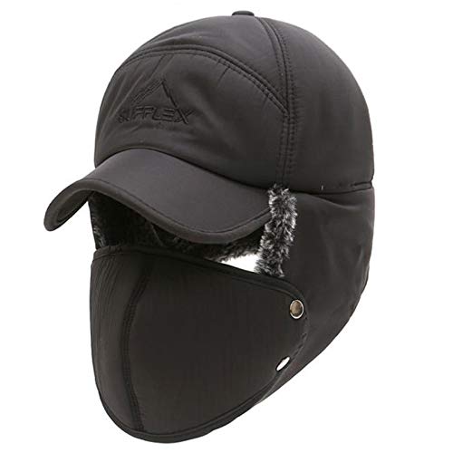 Men Trapper Hat Earflaps Trooper Ushanka Hats Bomber Hats Winter Aviator Snow Windproof Thermal Faux Fur Warm Hunting Skiing Cycling Cold Weather Hats Earflaps Baseball Caps Dad Hats