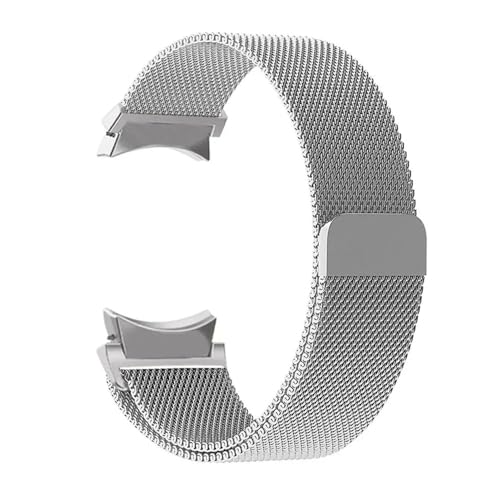 SRMVRNKNNK Fit For Samsung Fit For Galaxy Watch 6�p�o���h �N���V�b�N�~���l�[�[���[�v�u���X���b�g(Silver,Watch 5 pro 45mm)