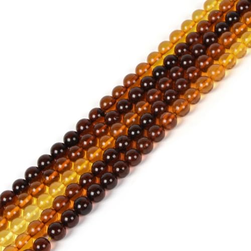 Natural Amber Round Loose Beads 6mm for Jewelry Making DIY