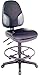 Monarch Armless Leather Drafting Stool Black Fabric/Black Leather Inset