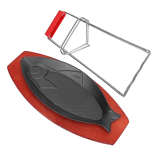 HOMOBABE 1 Juego Sartén De Pescado Placa Para Hornear Bistec Placa De Parrilla De Bistec Accesorios Para Asar a La Parrilla Molde Para Hornear Pescado Sartén Para Servir Pescado Planchar