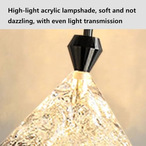 Lámpara colgante LED regulable de aluminio con diseño de candelabro triangular 8